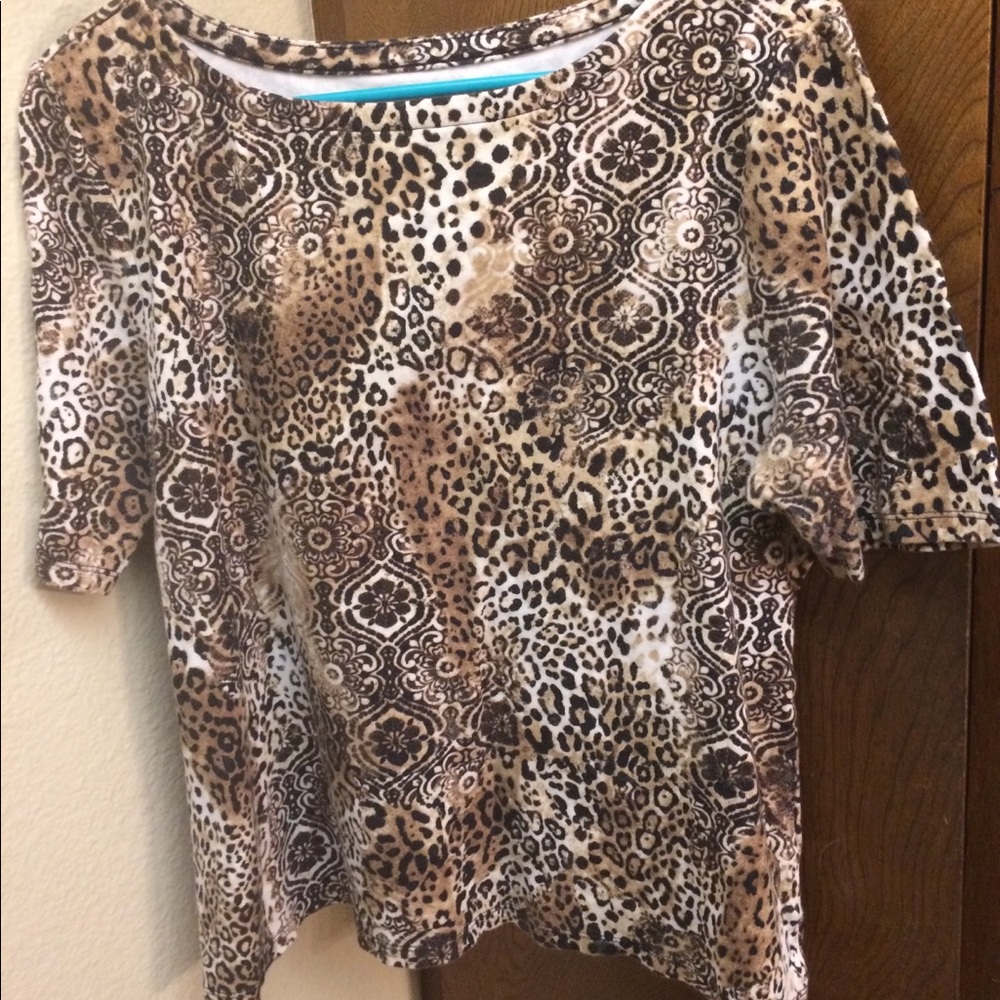Charter Club, cheetah print blouse. Women’s XL
